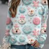 Christmas Snowman Print Sweatshirt