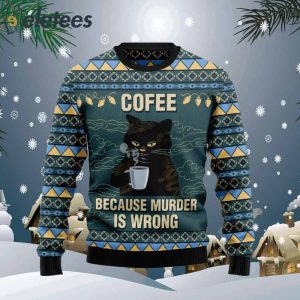 Coffee Cat Ugly Christmas Sweater