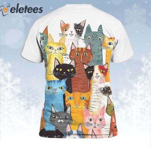 Colorful Cats Print Shirt 2
