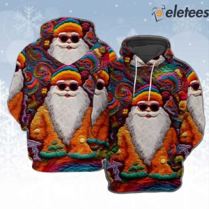 Colorful Santa Print Hoodie