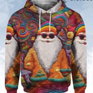 Colorful Santa Print Hoodie 2