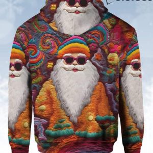 Colorful Santa Print Hoodie 3