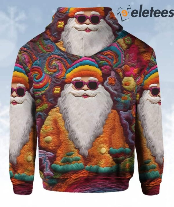 Colorful Santa Print Hoodie