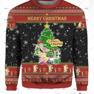 Cow And Chicken Ugly Christmas Sweater 2