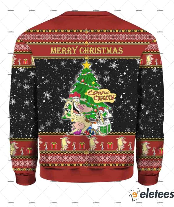 Cow And Chicken Ugly Christmas Sweater