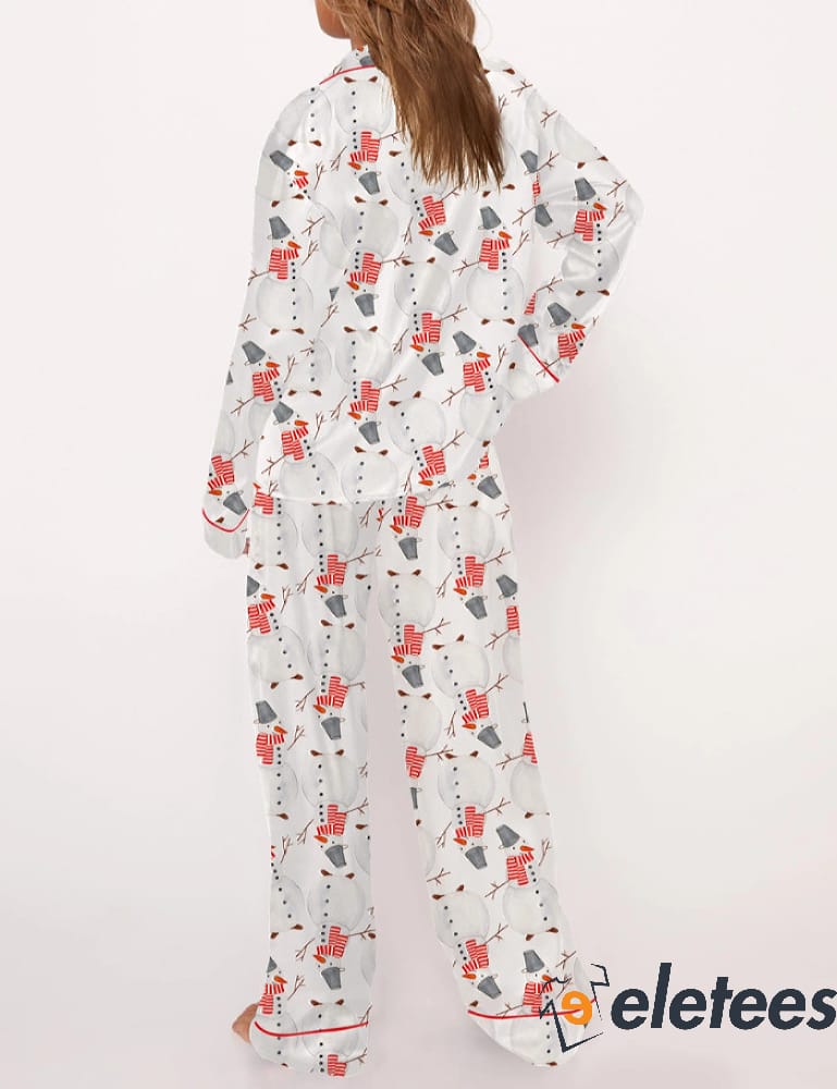 Cute Cheerful Snowmen Pajama Set