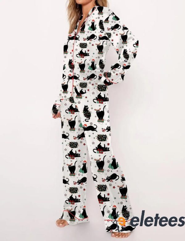 Cute Christmas Cat Pajama Set