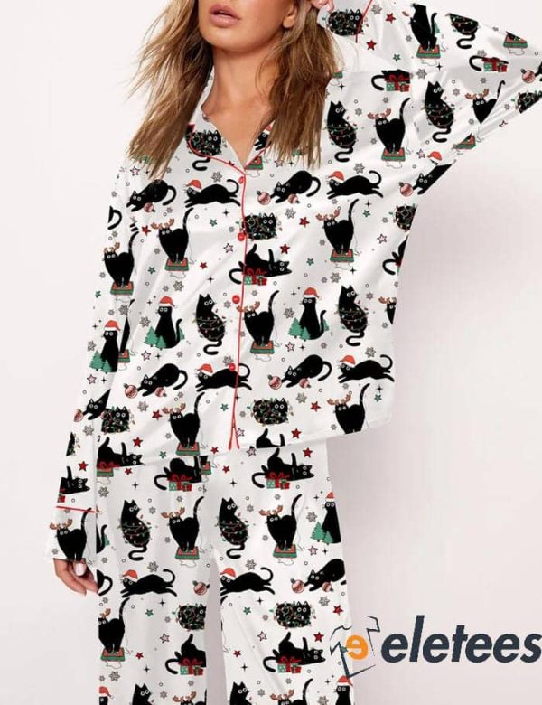 Cute Christmas Cat Pajama Set