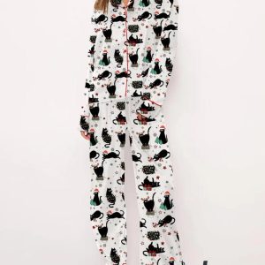 Cute Christmas Cat Pajama Set 4