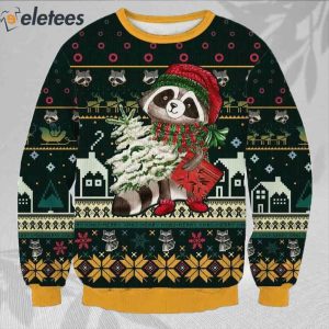 Cute Raccoon Ugly Christmas Sweater 2