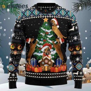 Dachshund Group Christmas Tree Ugly Christmas Sweater