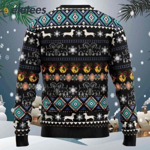 Dachshund Group Christmas Tree Ugly Christmas Sweater1