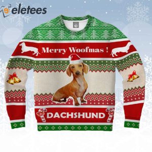 Dachshund Merry Woofmas Ugly Christmas Sweater 1