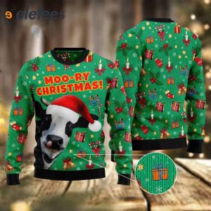 Dairy Cow Moo Ry Christmas Ugly Sweater 2