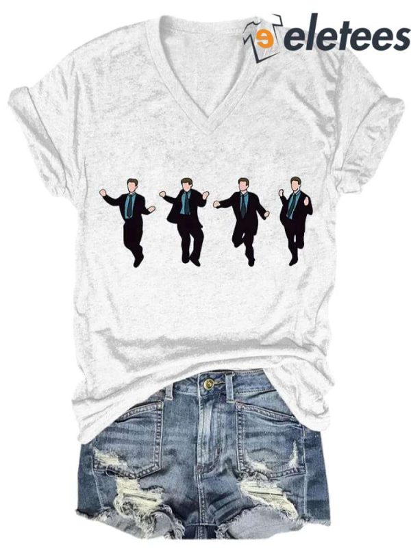 Matthew Perry Dancing Casual Print Short Sleeve Shirt