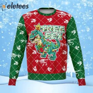 Dank Tree Rex Athletic Ugly Christmas Sweater 1