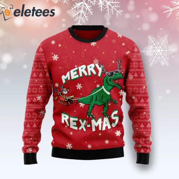 Dinosaur Merry Rex-Mas Ugly Christmas Sweater