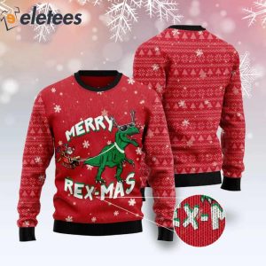 Dinosaur Merry Rex Mas Ugly Christmas Sweater 2