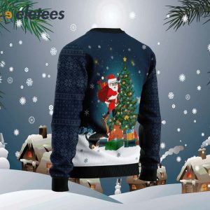 Dog Biting A Santa Claus In The Night Ugly Christmas Sweater1