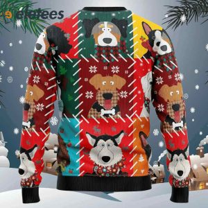 Dog Face Christmas All Over Print Ugly Christmas Sweater1