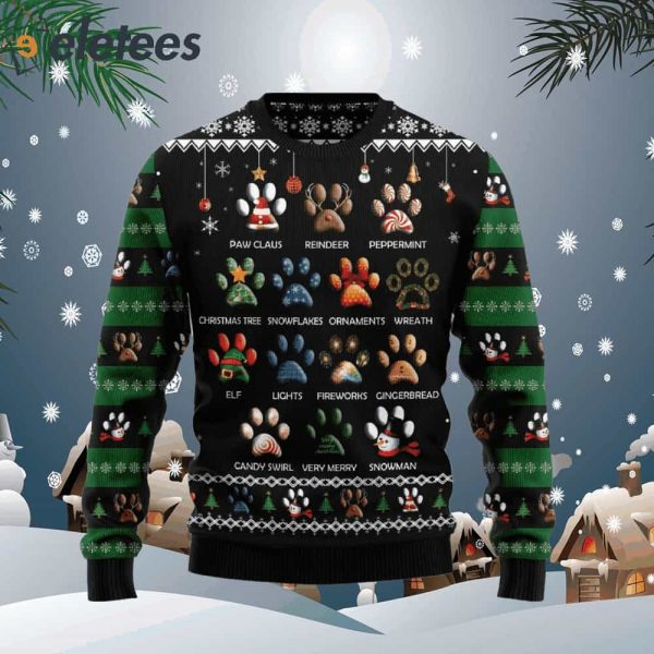Dog Pawprint Ugly Christmas Sweater
