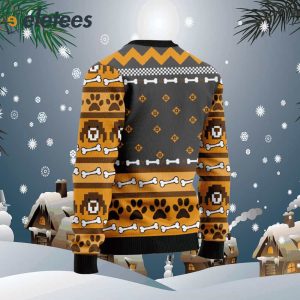 Dogs Make Me Happy Yellow Ugly Christmas Sweater1