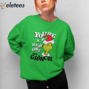 Dr Seuss Christmas The Grinch Youre a Mean One Portrait T Shirt 3