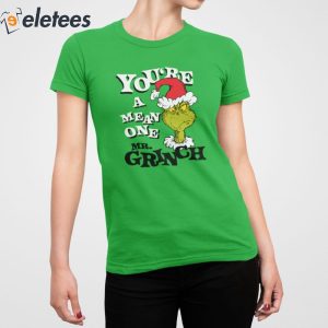 Dr Seuss Christmas The Grinch Youre a Mean One Portrait T Shirt 4