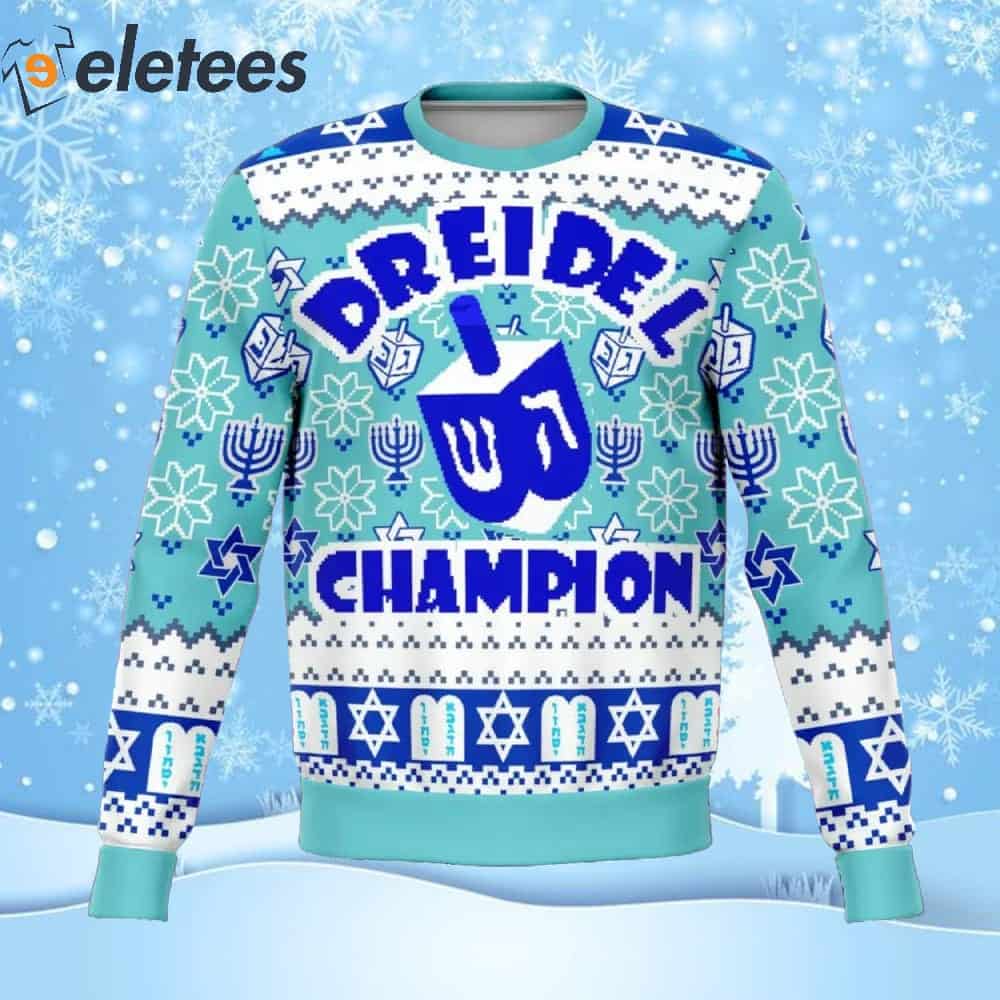 Dreidel Champ Funny Ugly Christmas Sweater
