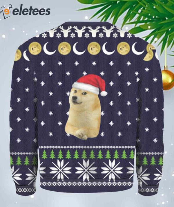 Elon Mush DogeCoin to the moon Christmas Sweater