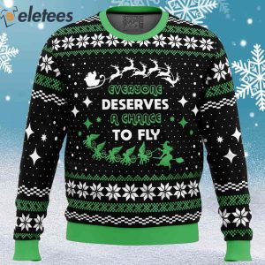 Everyone Deserves to Fly Wicked and Christmas Ugly Christmas Sweater 1