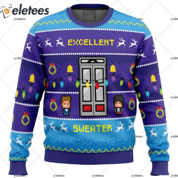 Excellent Sweater Bill and Ted Ugly Christmas Sweater