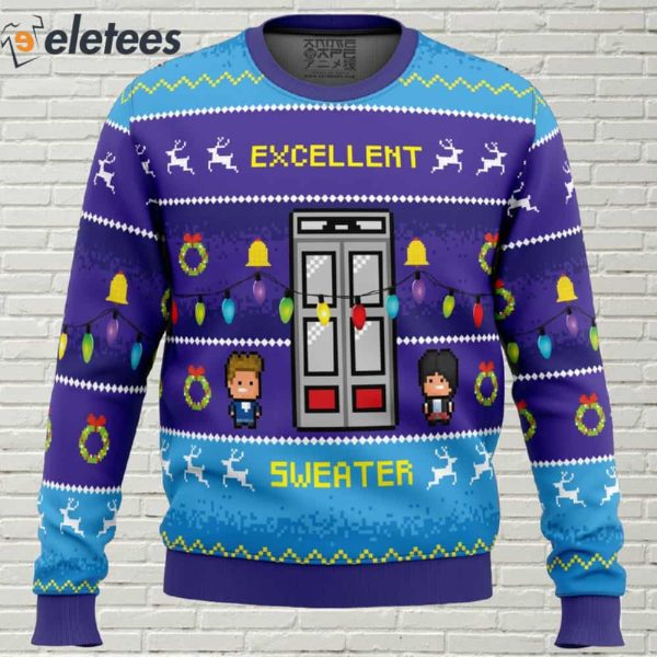 Excellent Sweater Bill and Ted Ugly Christmas Sweater