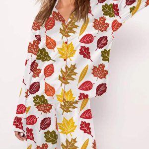 Fall Leaves Long Sleeve Pajama Set 0