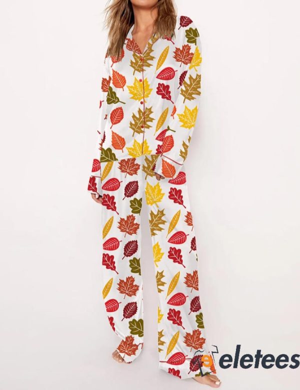 Fall Leaves Long Sleeve Pajama Set