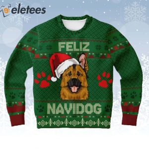 Feliz Navidog German Shepherd Ugly Christmas Sweater 1