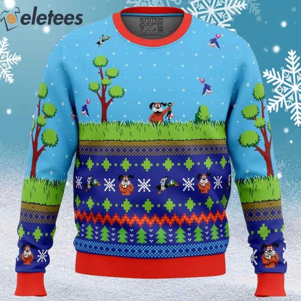 Festive Duck Hunt Ugly Christmas Sweater