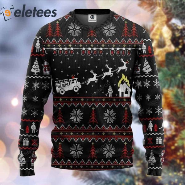 Firefighter FIRE DEPT Ugly Christmas Sweater