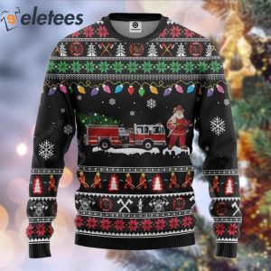 Firefighter Santa Ugly Christmas Sweater 2 1
