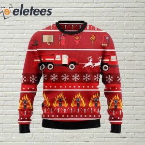 Firefighter Ugly Christmas Sweater 1