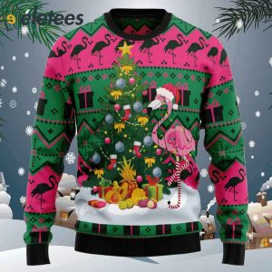 Flamingo Christmas Tree Ugly Christmas Sweater