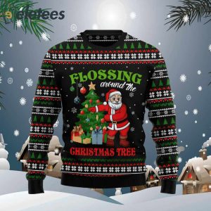 Flossing Around The Christmas Tree Ugly Christmas Sweater