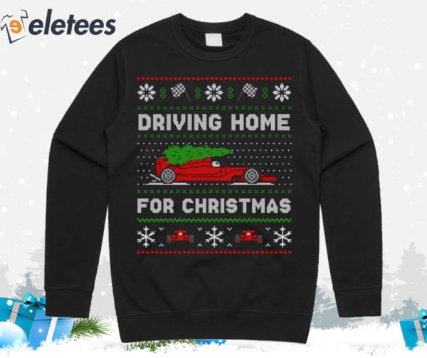 Formula Racing Driving Home For Christmas Ugly Christmas Sweater