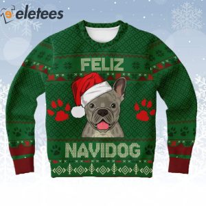 French Bulldog Feliz Navidog Ugly Christmas Sweater 1