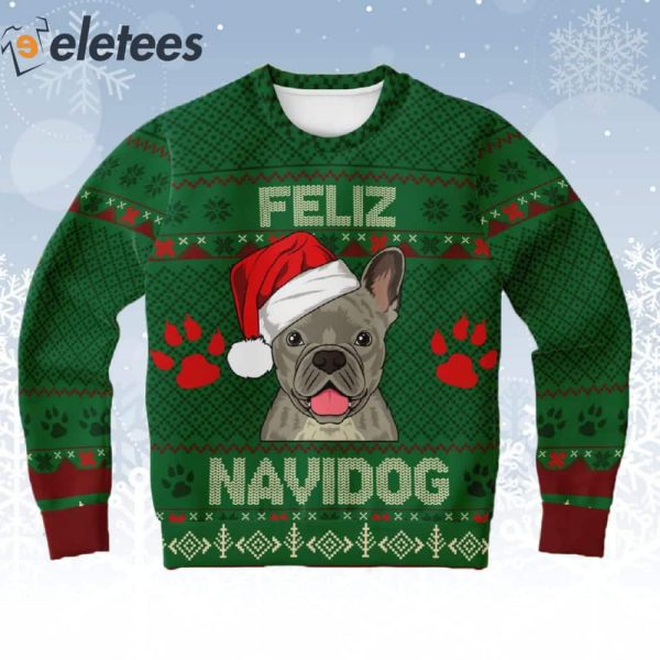 French Bulldog Feliz Navidog Ugly Christmas Sweater