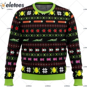 Frogs Logs Automobiles Frogger Ugly Christmas Sweater 1