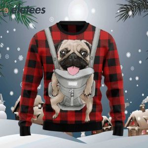 Front Carrier Dog Pug Ugly Christmas Sweater