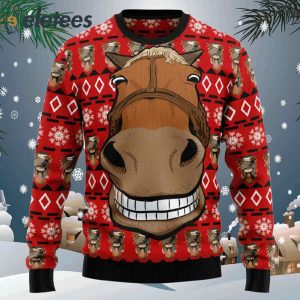 Christmas horse sweater best sale