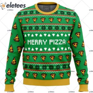 Funny Pizza Food Ugly Christmas Sweater 1