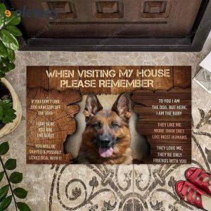 German Shepherd Dog When Visiting My House Doormat 3
